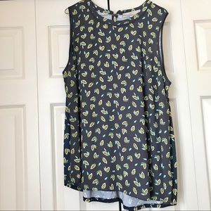 NWT LOFT Mixed Media Blouse, charcoal gray